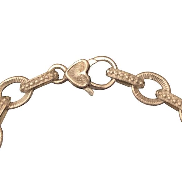 Judith Ripka Bracelet Sterling Silver Links w/ Dots & Lines 7.25 Inches Vintage - Picture 6 of 8